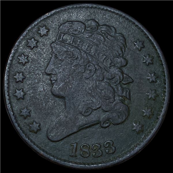 1833 Classic Head Half Cent NEARLY  UNCIRCULATED
