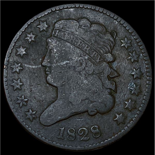 1828 Classic Head Half Cent NEARLY  UNCIRCULATED