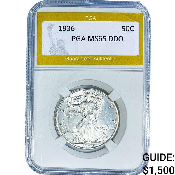 1936 Walking Liberty Half Dollar PGA MS65 DDO