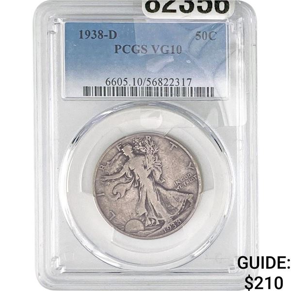 1938-D Walking Liberty Half Dollar PCGS VG10