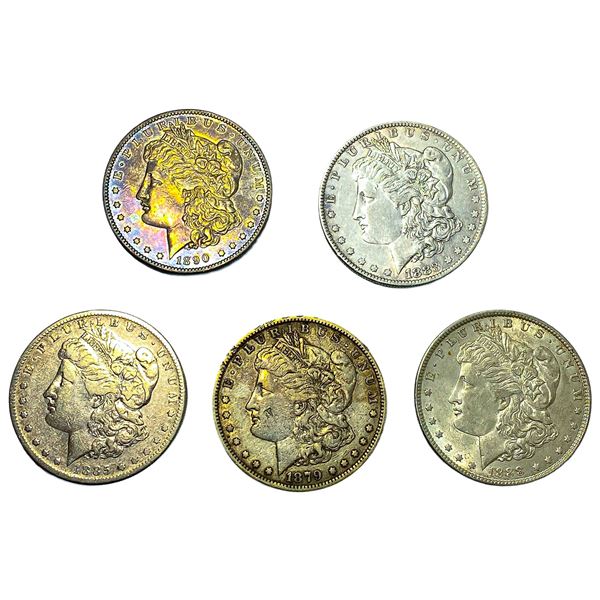 [5 Coins] 1879-1890 Morgan Silver Dollar