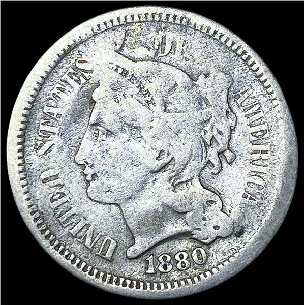 1880 Nickel Three-Cent Piece NICELY  CIRCULATED
