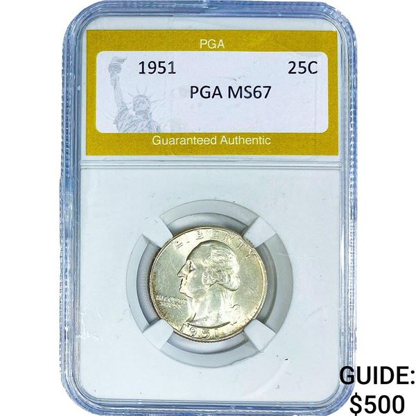 1951 Washington Silver Quarter PGA MS67