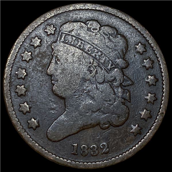 1832 Classic Head Half Cent NEARLY  UNCIRCULATED