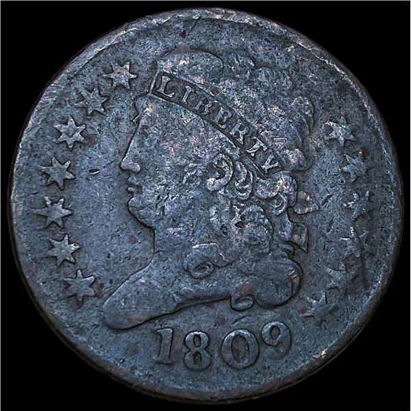 1809 Classic Head Half Cent NEARLY  UNCIRCULATED
