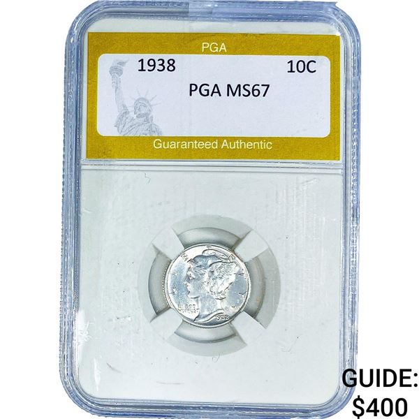1938 Mercury Silver Dime PGA MS67
