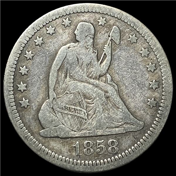 1858 Seated Liberty Quarter NEARLY  UNCIRCULATED
