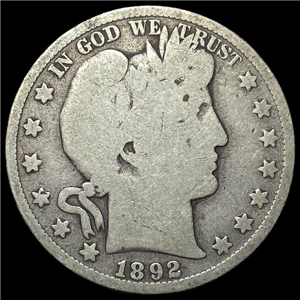 1892 Silver Barber Half Dollar NICELY  CIRCULATED