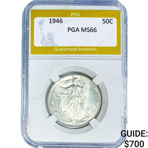 1946 Walking Liberty Half Dollar PGA MS66