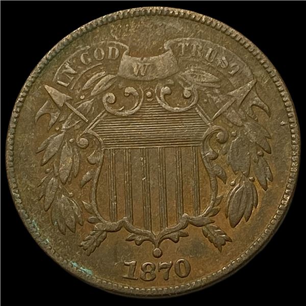 1870 Two-Cent Piece NEARLY UNCIRCULATED