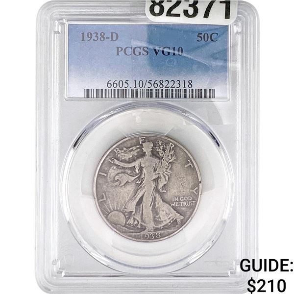 1938-D Walking Liberty Half Dollar PCGS VG10