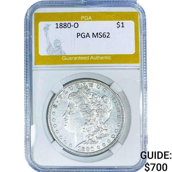1880-O Morgan Silver Dollar PGA MS62