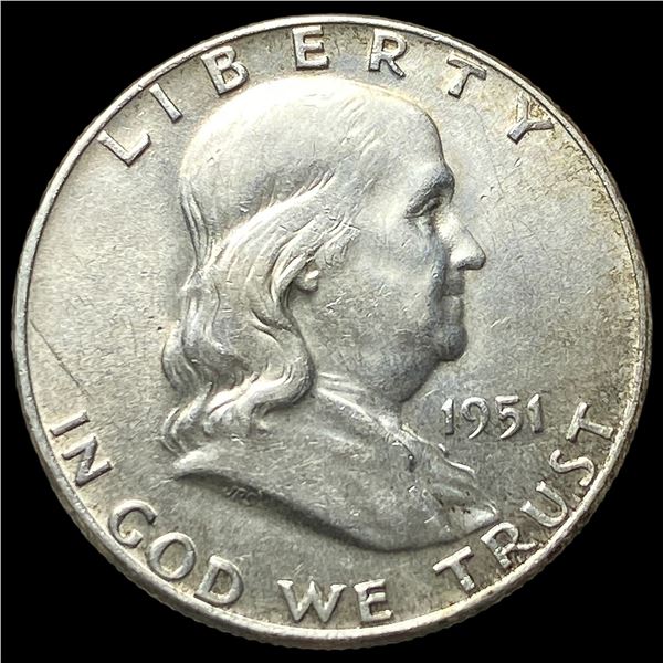 1951 Silver Franklin Half Dollar CLOSELY  UNCIRCULATED