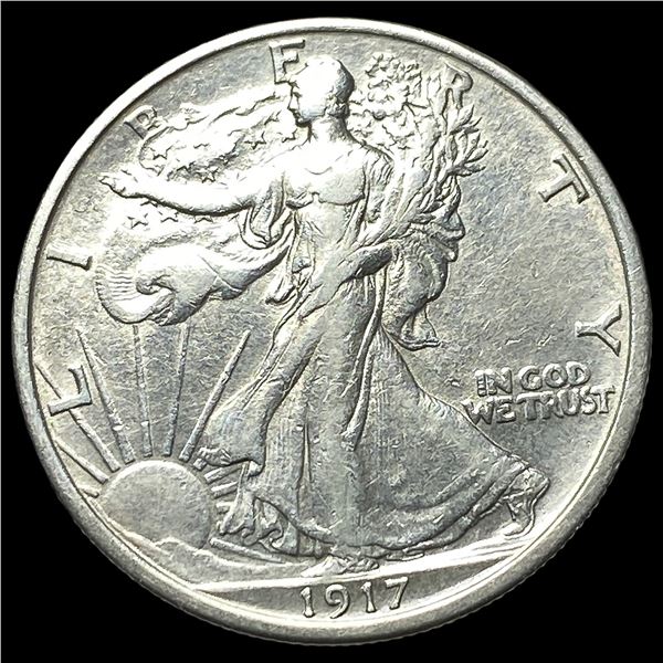 1917-D Walking Liberty Half Dollar NEARLY  UNCIRCULATED