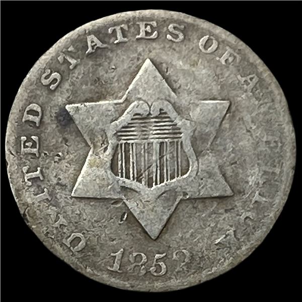 1852 Silver Three-Cent Piece LIGHTLY  CIRCULATED
