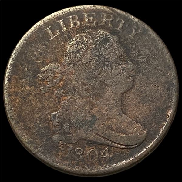 1804 Draped Bust Half Cent Plain 4 NICELY  CIRCULATED