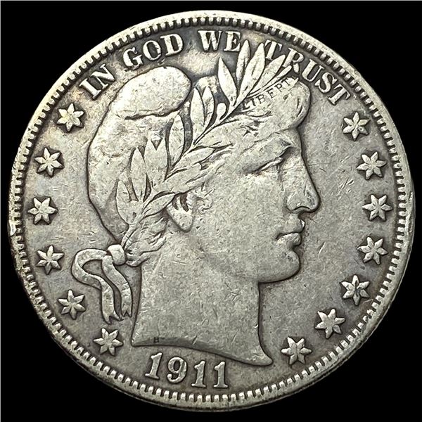1911-S Silver Barber Half Dollar NEARLY  UNCIRCULATED