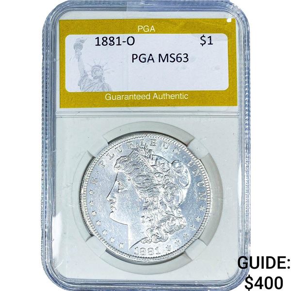 1881-O Morgan Silver Dollar PGA MS63