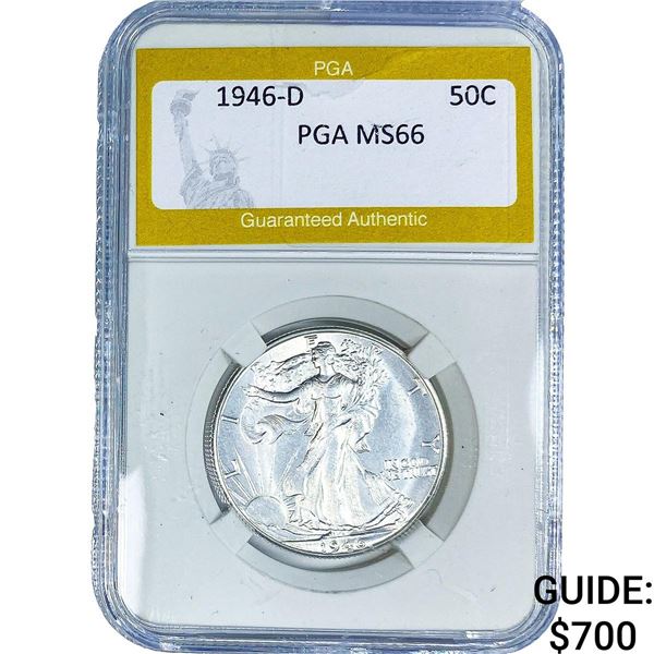 1946-D Walking Liberty Half Dollar PGA MS66