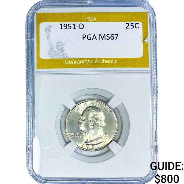 1951-D Washington Silver Quarter PGA MS67