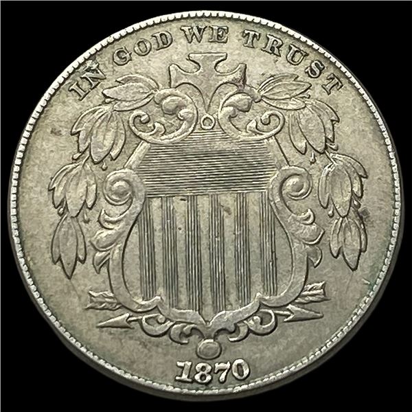 1870 Shield Nickel CLOSELY UNCIRCULATED