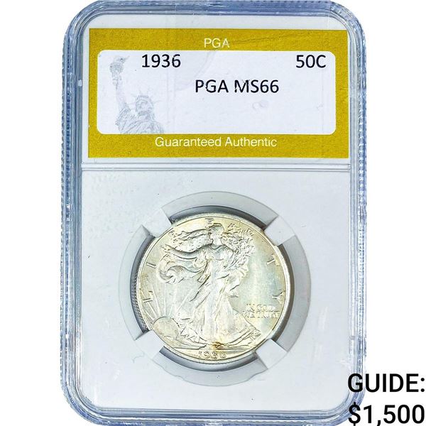 1936 Walking Liberty Half Dollar PGA MS66