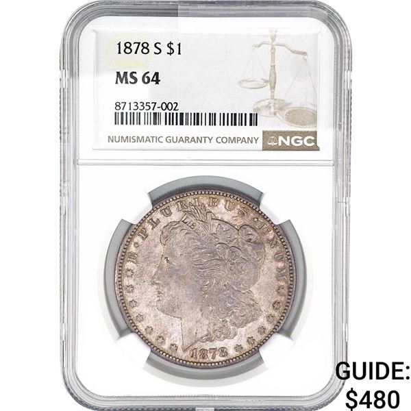 1878-S Morgan Silver Dollar NGC MS64