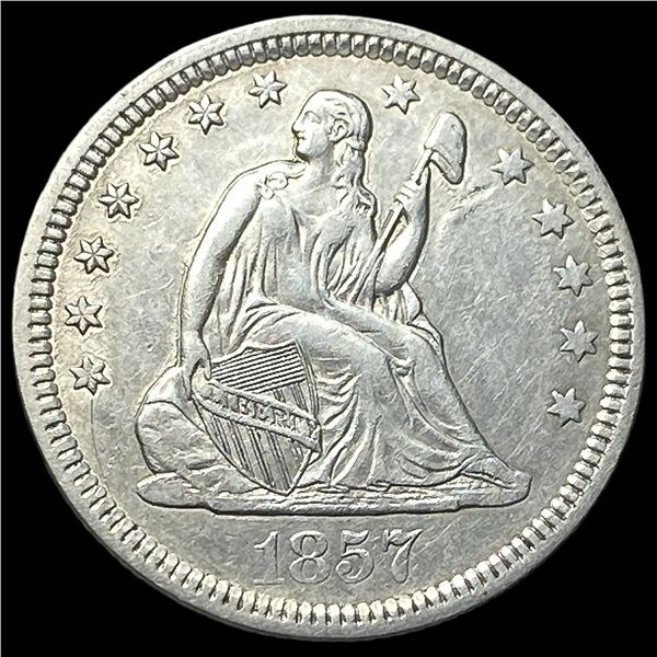 1857 Silver Seated Liberty Quarter  UNCIRCULATED