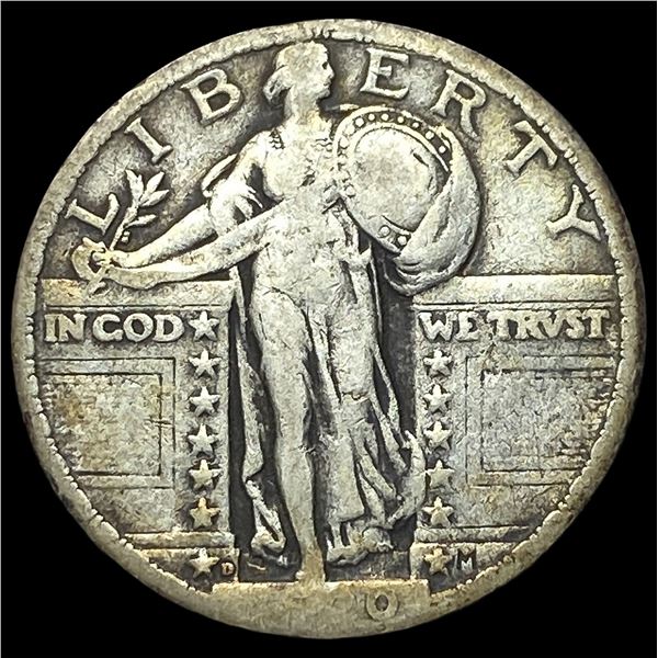 1920-D Silver Standing Liberty Quarter  LIGHTLY CIRCULATED