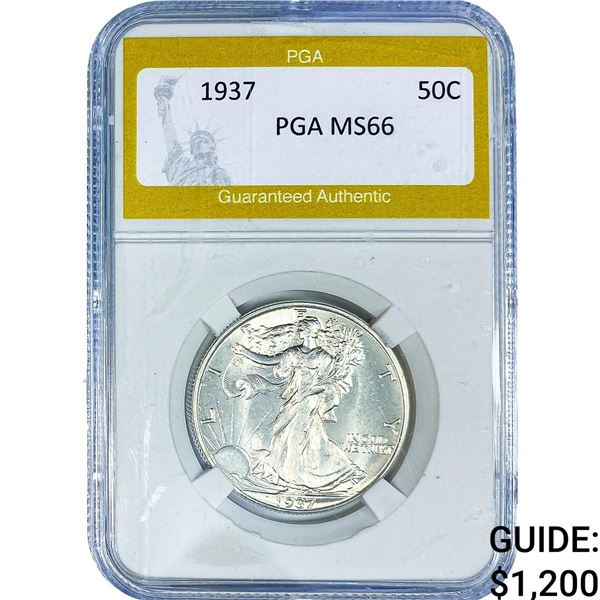 1937 Walking Liberty Half Dollar PGA MS66