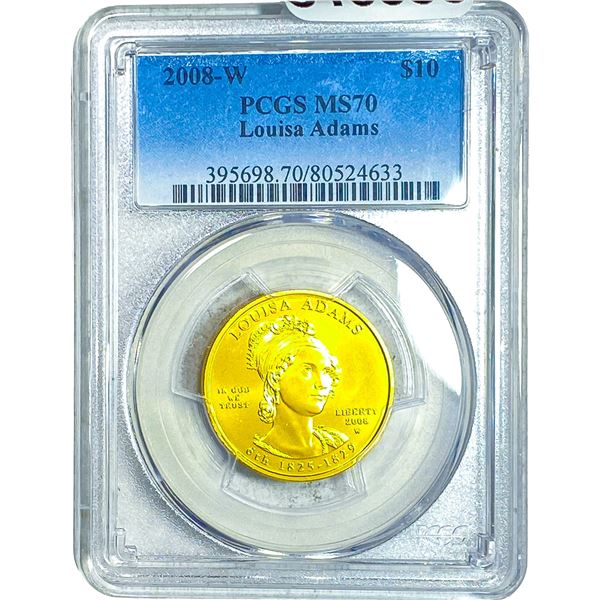 2008-W Louisa Adams Gold $10 1/2 oz PCGS MS70
