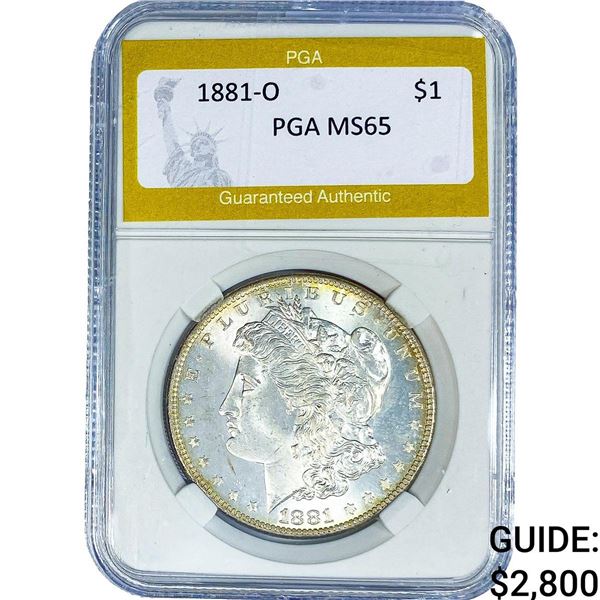 1881-O Morgan Silver Dollar PGA MS65