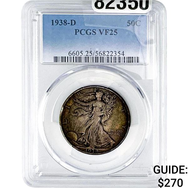 1938-D Walking Liberty Half Dollar PCGS VF25
