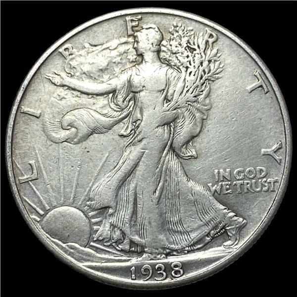 1938-D Silver Walking Liberty Half Dollar  NEARLY UNCIRCULATED