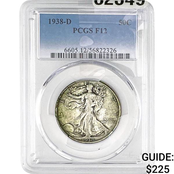 1938-D Walking Liberty Half Dollar PCGS F12