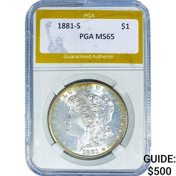 1881-S Morgan Silver Dollar PGA MS65