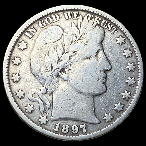 1897 Silver Barber Half Dollar LIGHTLY  CIRCULATED