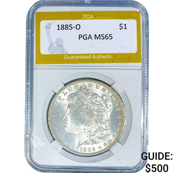 1885-O Morgan Silver Dollar PGA MS65