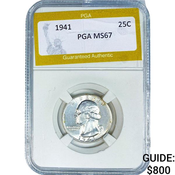 1941 Washington Silver Quarter PGA MS67