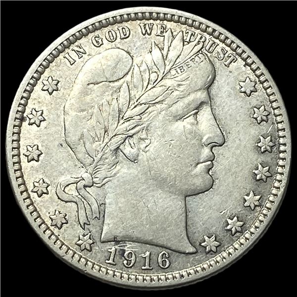 1916-D Silver Barber Quarter CHOICE AU