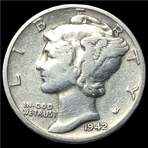 1942/1-D Silver Mercury Dime LIGHTLY CIRCULATED