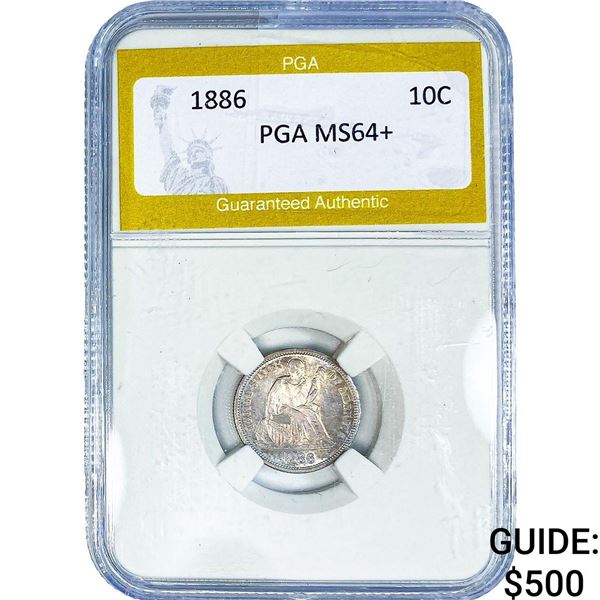 1886 Seated Liberty Dime PGA MS64+