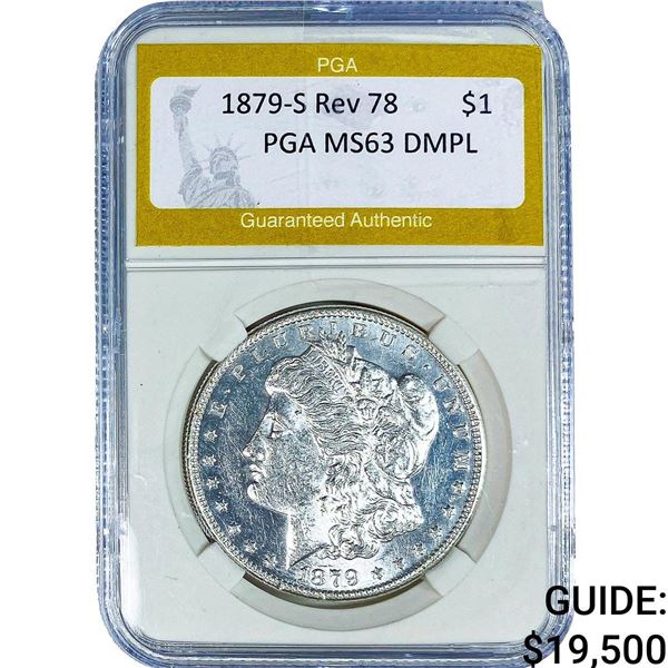 1879-S Rev 78 Morgan Silver Dollar PGA MS63  DMPL