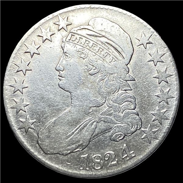 1824 Capped Bust Half Dollar LIGHTLY  CIRCULATED