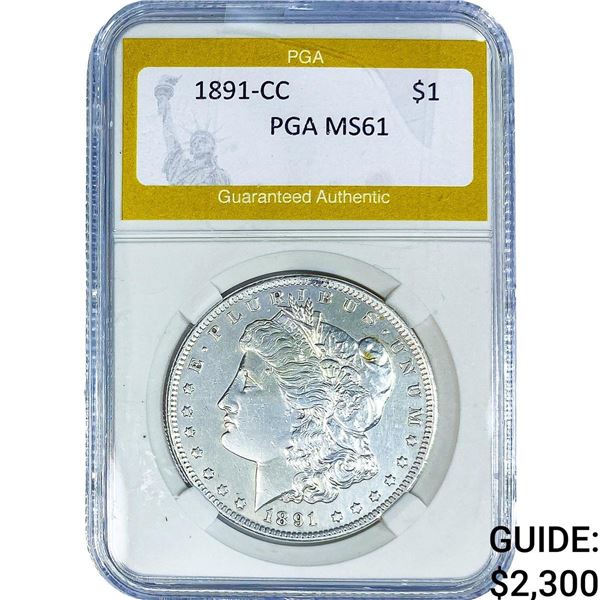 1891-CC Morgan Silver Dollar PGA MS61