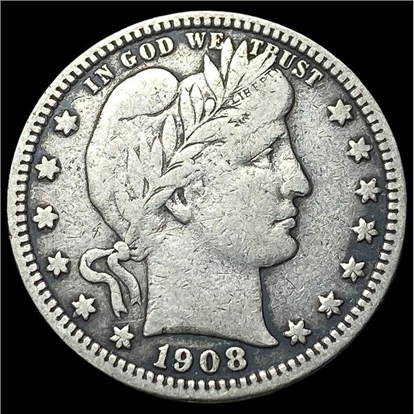 1908-S Silver Barber Quarter LIGHTLY  CIRCULATED