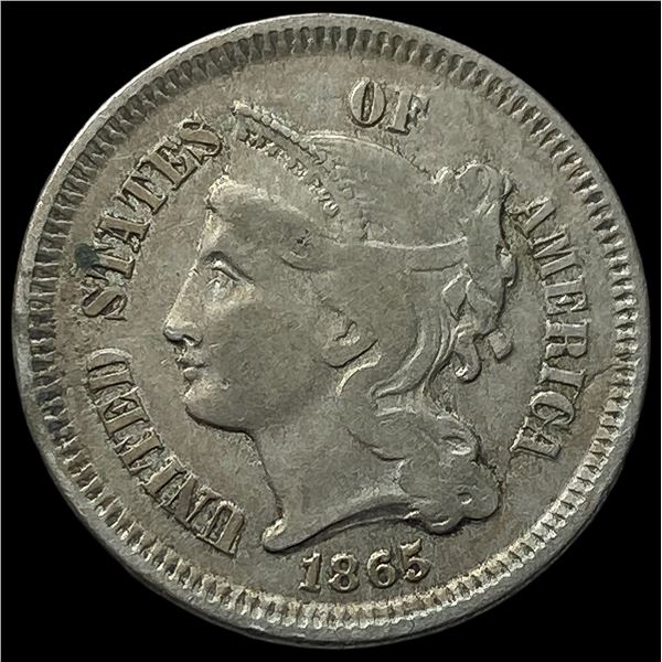 1865 Nickel Three-Cent Piece ABOUT  UNCIRCULATED