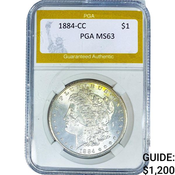 1884-CC Morgan Silver Dollar PGA MS63