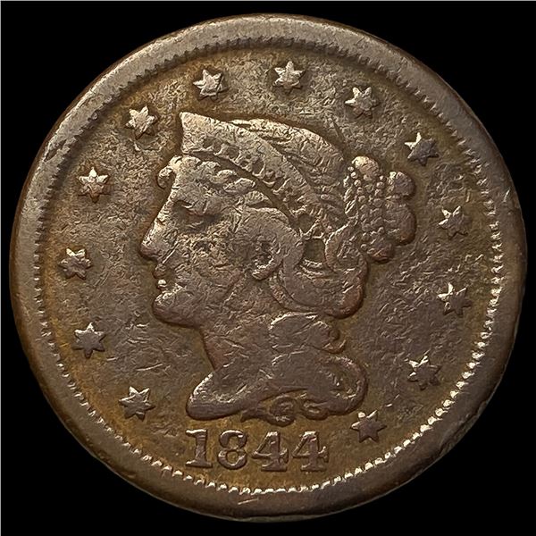 1844 Braided Hair Large Cent CLOSELY  UNCIRCULATED