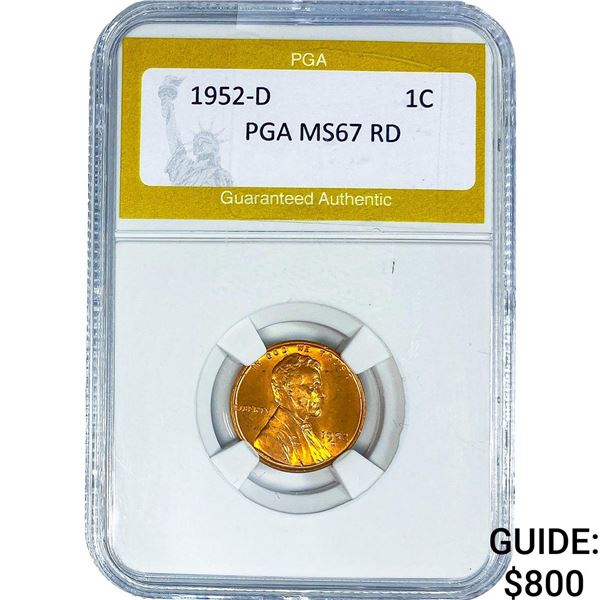 1952-D Wheat Cent PGA MS67 RD